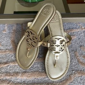 LIKE NEW Tory Burch Miller Sandal Gold Leather